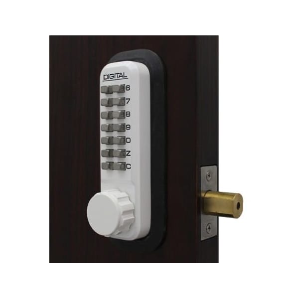 Mechanical Keyless Combination Deadbolt Lock Single Combination Key Override White